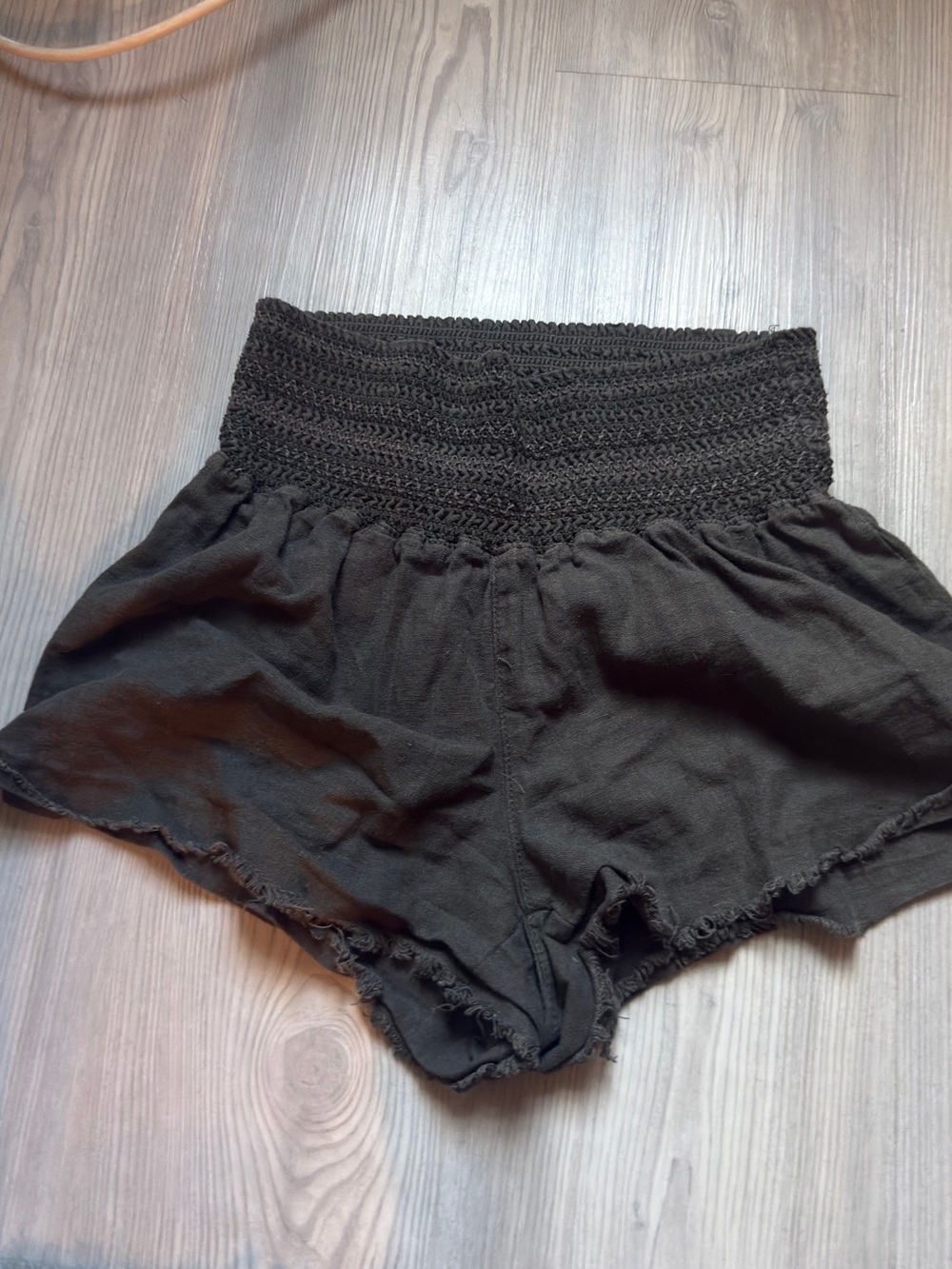 Green High-Waist Smocked Women’s Shorts